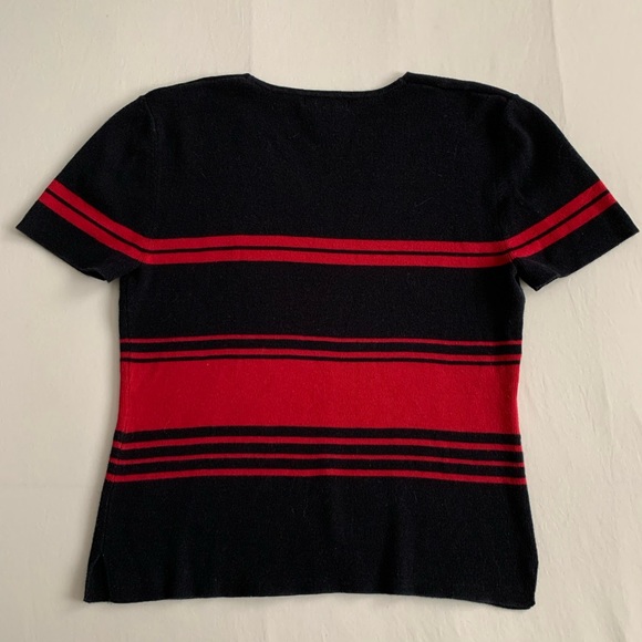 Womens Short Sleeve Striped Black and Red Jersey - Picture 3 of 4